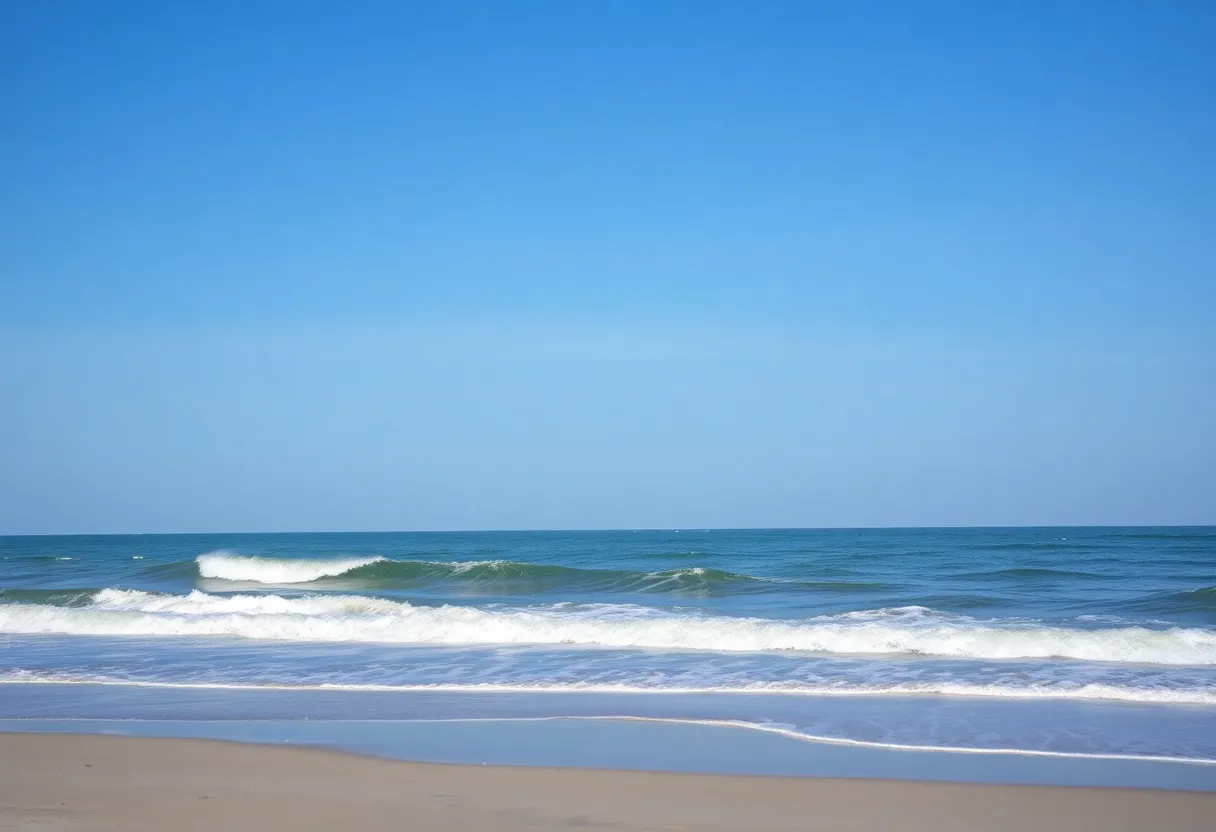 Coastline with calm waters after Post-Tropical Cyclone Rafael