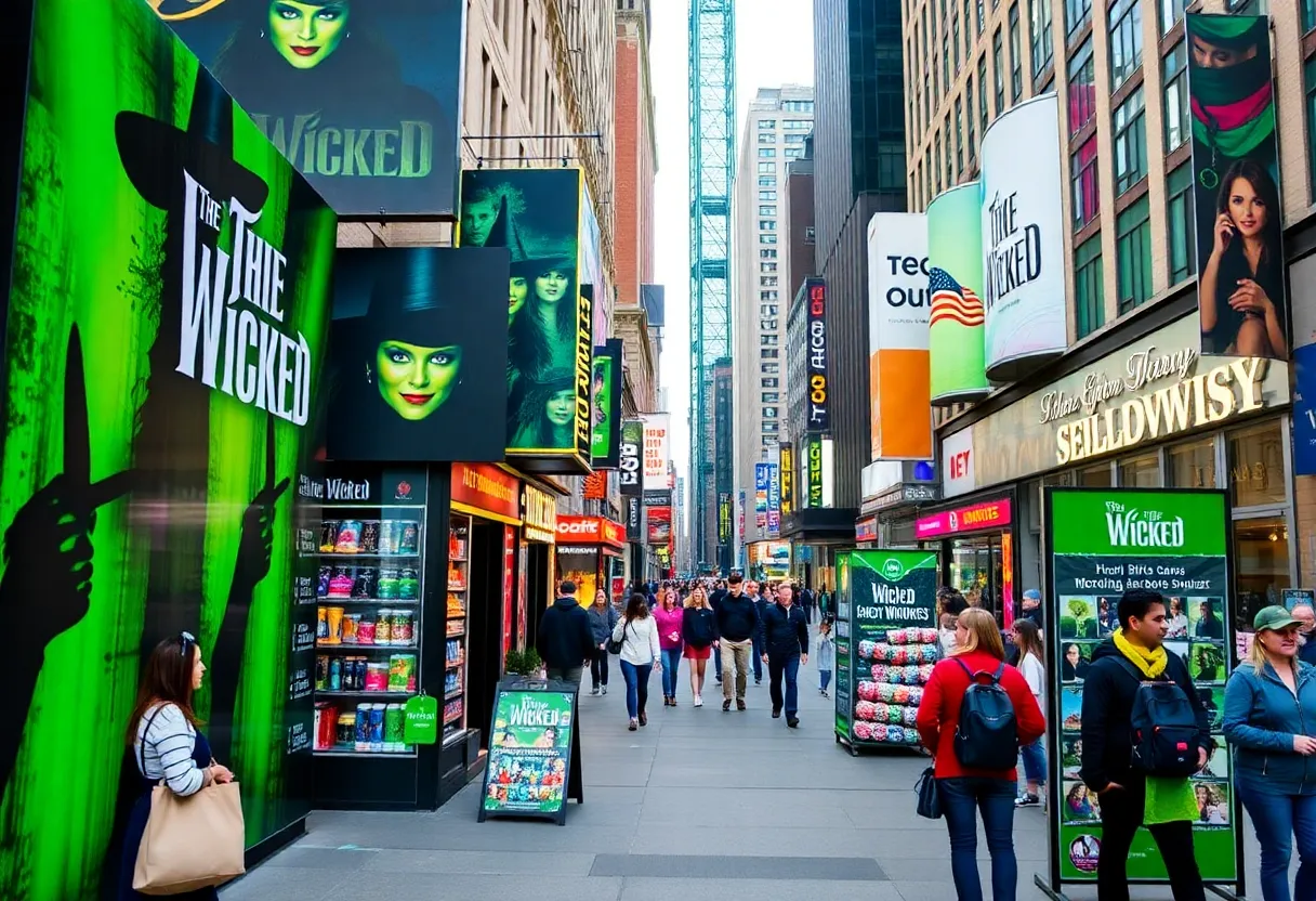 Promotional display for the Wicked movie in New York City