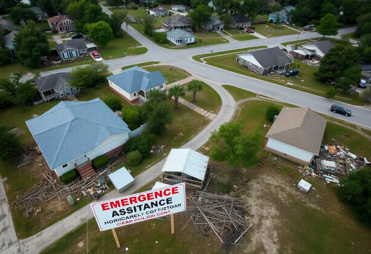 Aerial image of South Carolina damage from Hurricane Helene