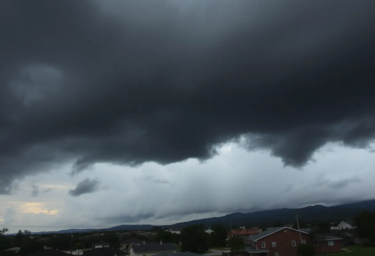Dark stormy sky over Batesburg-Leesville