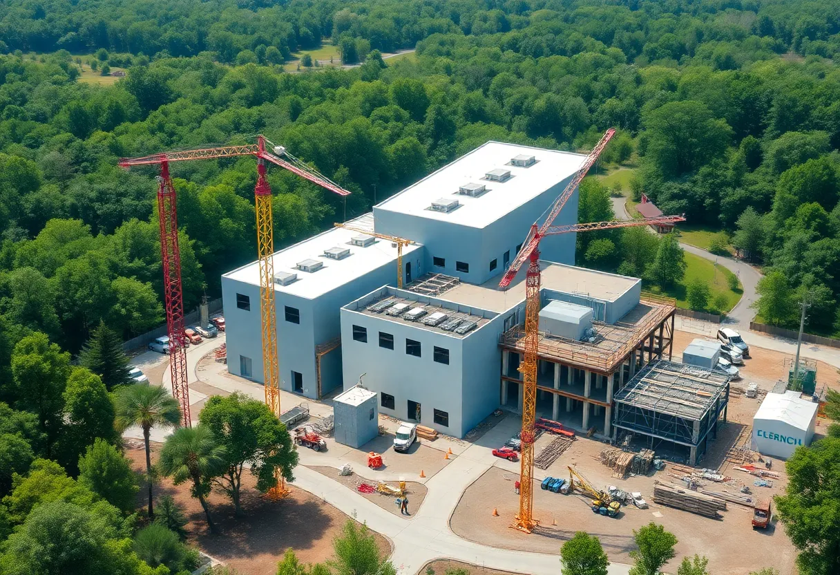 Construction site of AESC battery manufacturing plant in Florence, SC