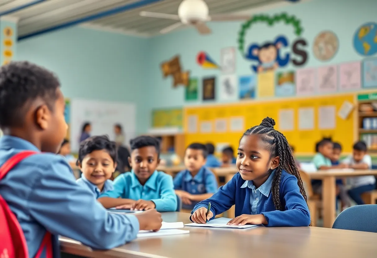 Students learning in a Beaufort school environment