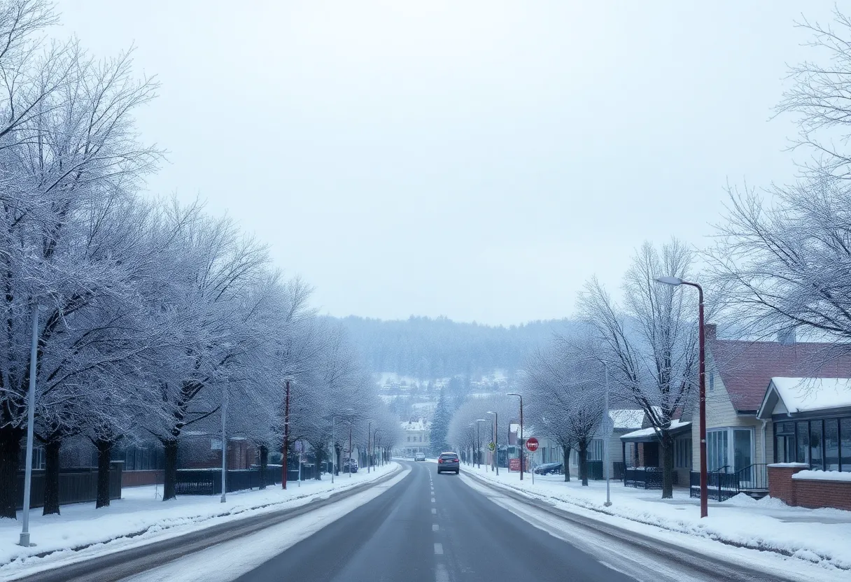A winter landscape in Beaufort and Jasper Counties preparing for a winter storm