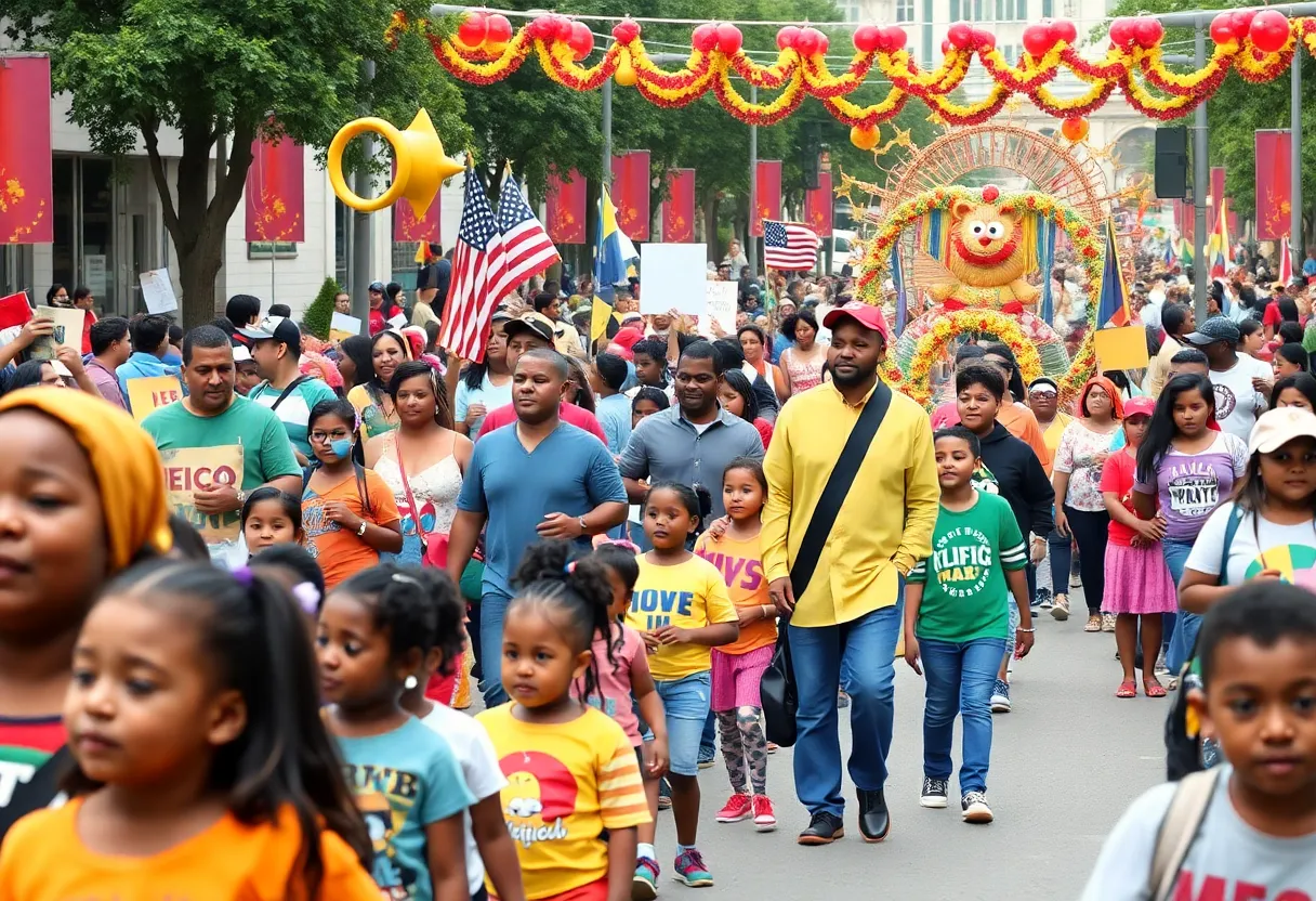 Colorful parade during Martin Luther King Jr. Day celebration in Beaufort County