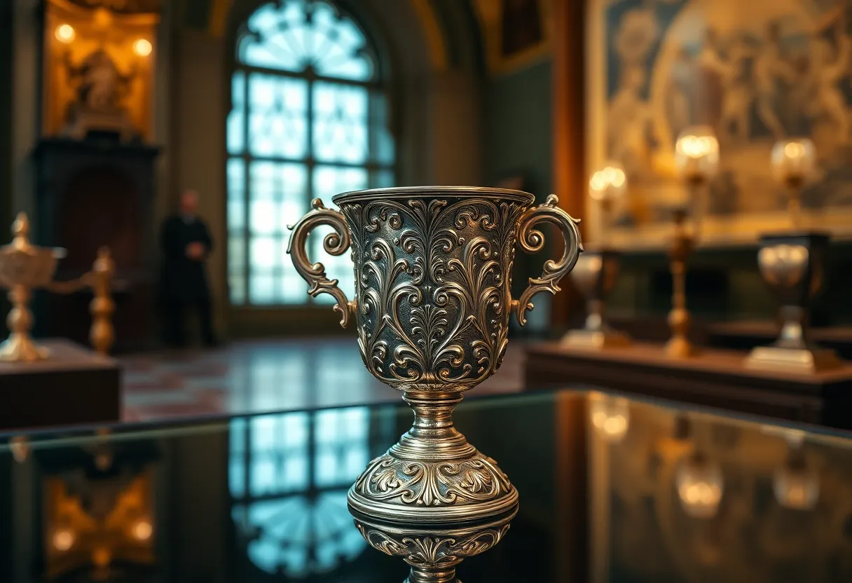278-year-old Hamar Cup on display at the John Mark Verdier House Museum