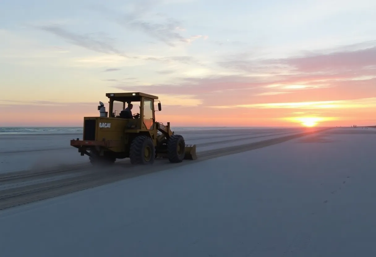Hilton Head shoreline preparation for beach renourishment project.