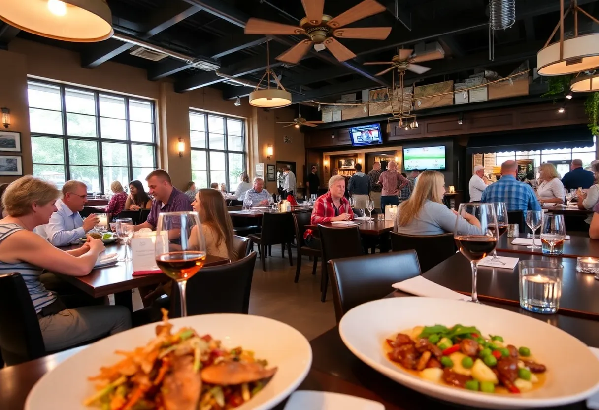 Diners enjoying gourmet meals during Hilton Head Restaurant Week