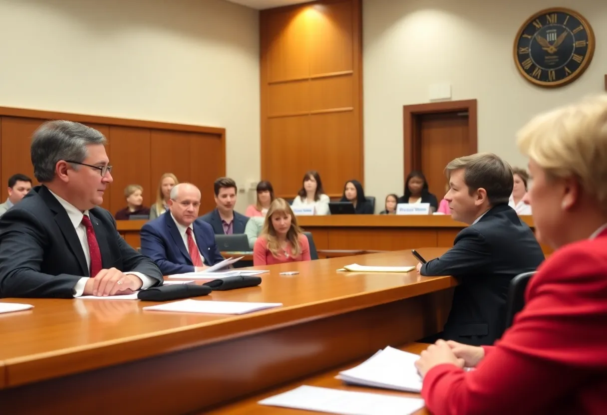 Judges deliberating in court on school voucher issues.