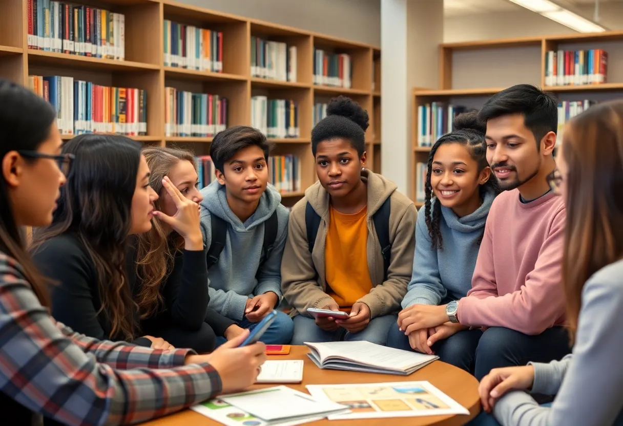 Students participating in STAR Youth Leadership Program discussion