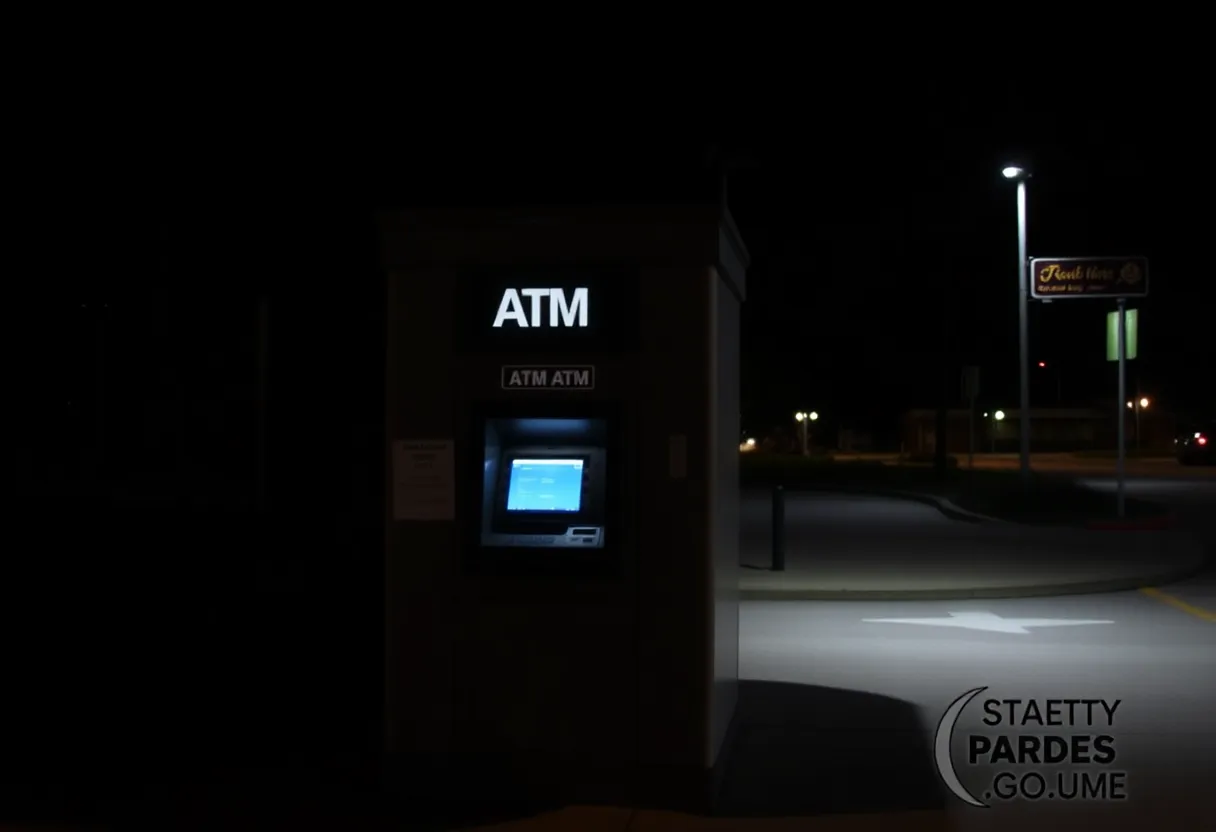 ATM surrounded by shadows depicting safety concerns
