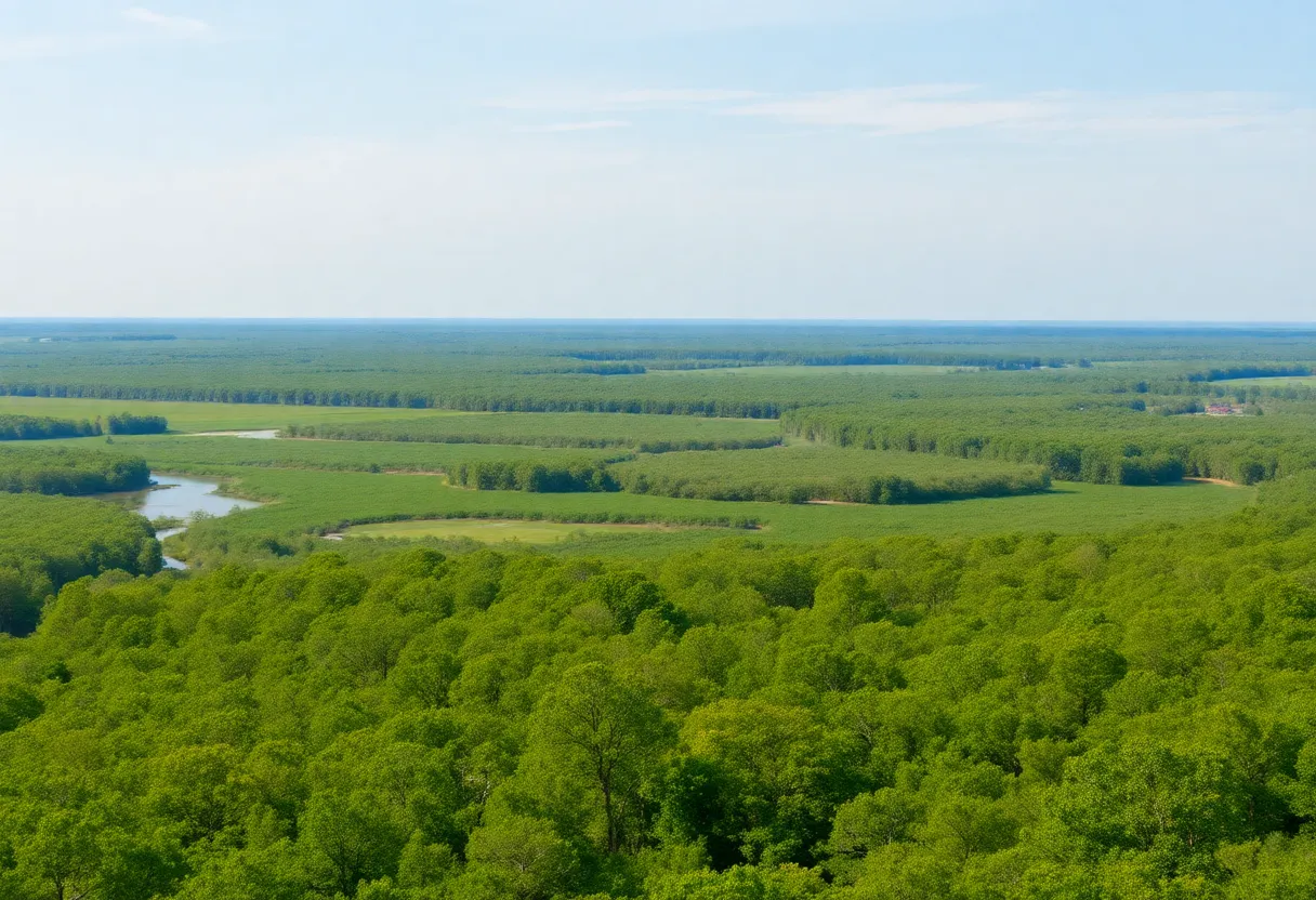 Scenic view of green landscapes in Beaufort County representing conservation efforts