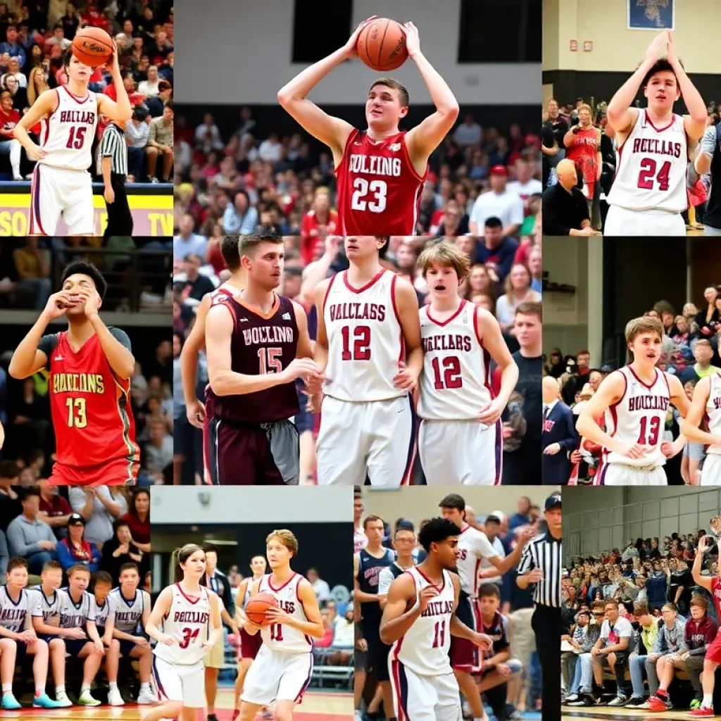 High school basketball players from Beaufort teams during games