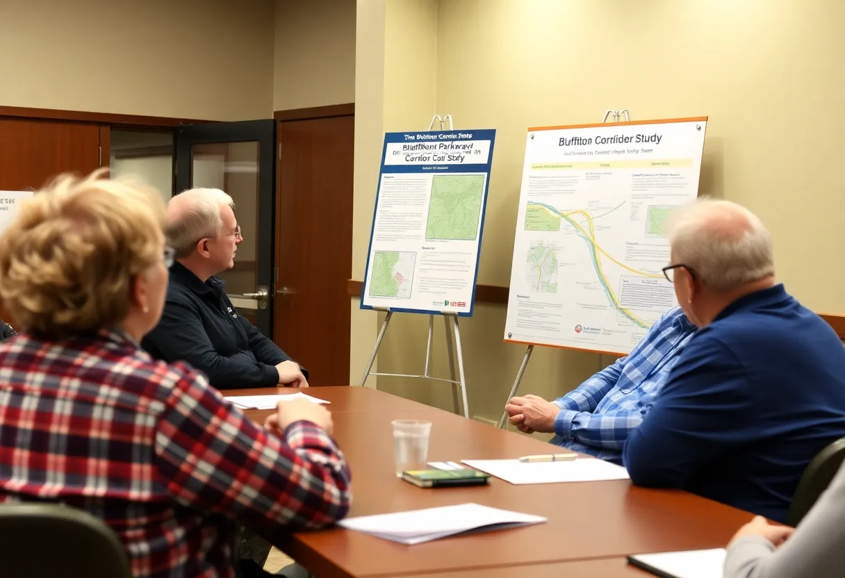 Residents participating in the Bluffton Parkway Corridor Study meeting