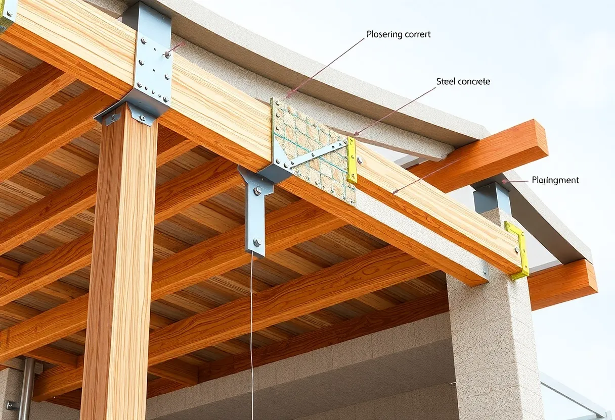 Diagram showing different types of connections in structural design.