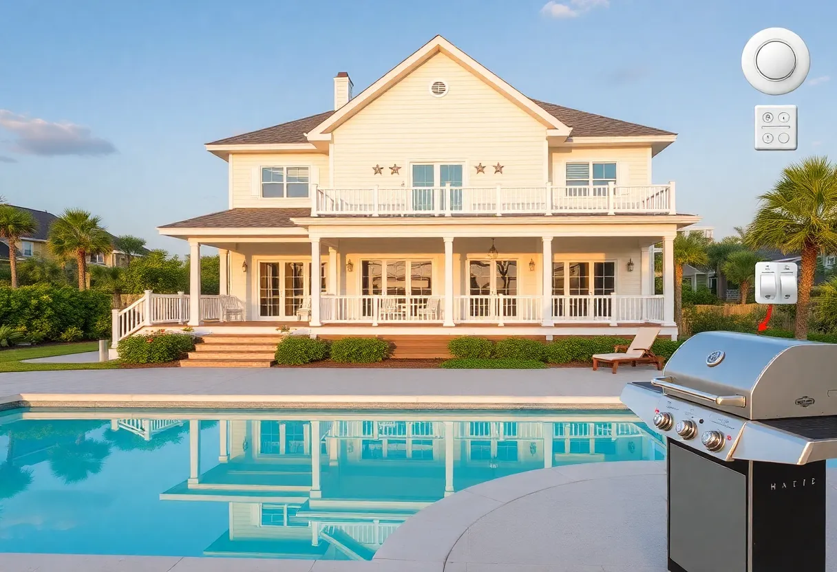 A rental home on Hilton Head Island showcasing fire safety features.