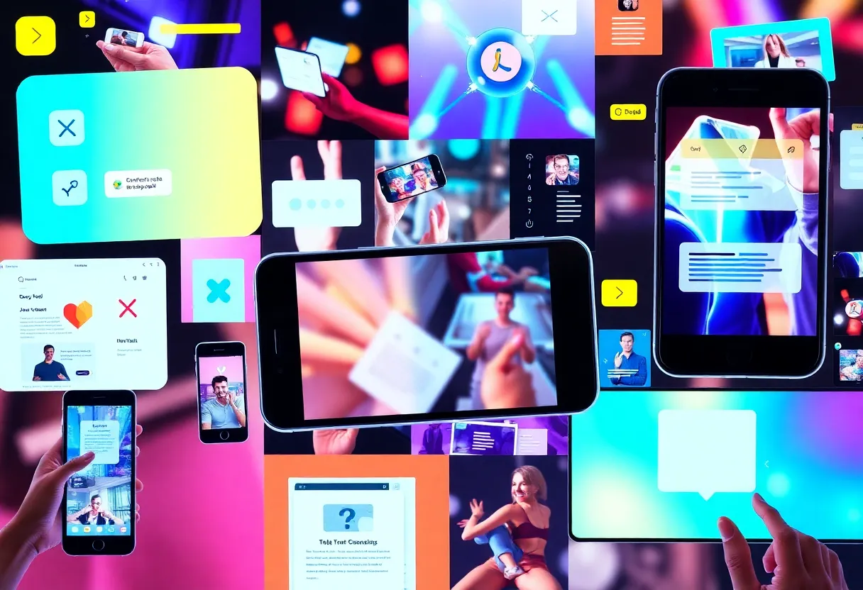 Visual representation of interactive content in marketing