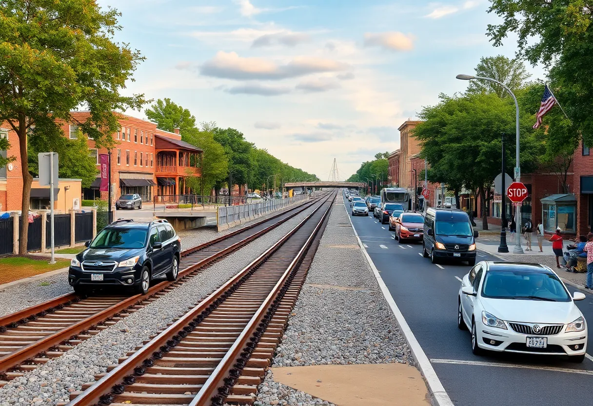 Illustration of a proposed bridge for railroad crossings improvement in Chatham County