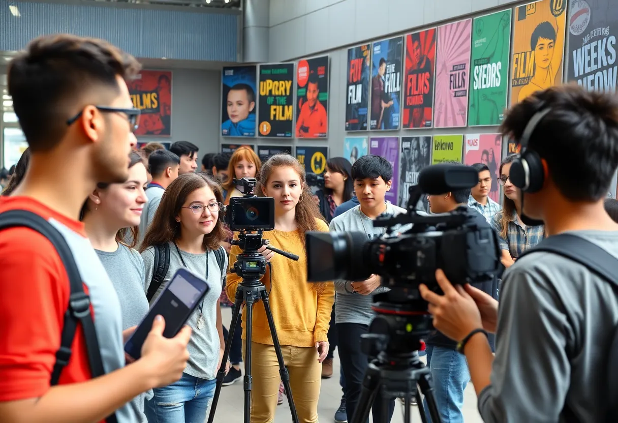 Students participating in USCB's Film Media Program