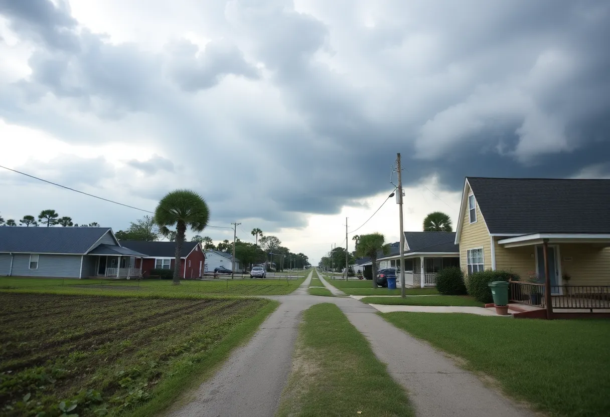 Stormy skies over Beaufort County highlighting concerns over weather services