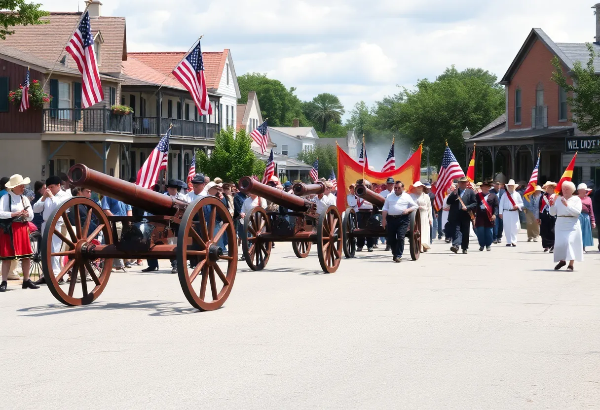 Parade celebrating Lafayette's 200th anniversary visit in Beaufort.