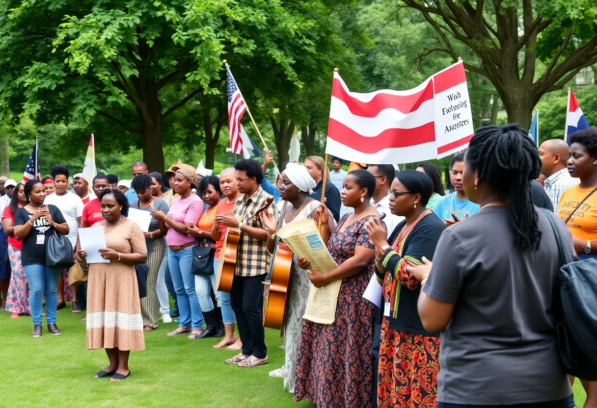 Community gathering at Lazaretto Day event on Tybee Island