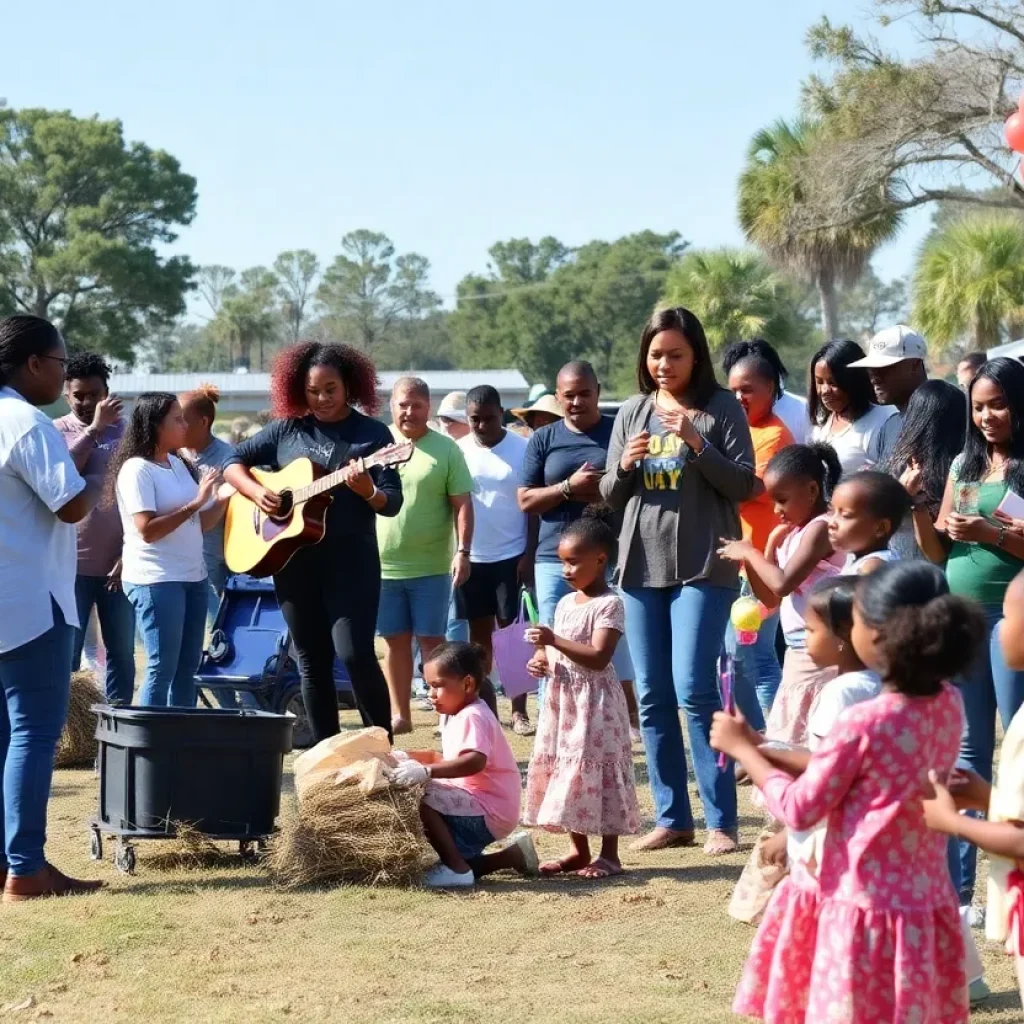 Community members participating in local Lowcountry events with families and children enjoying various activities.
