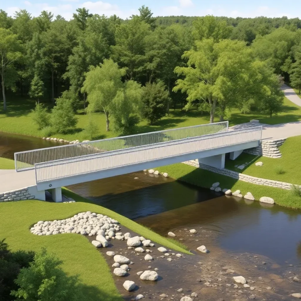 Architectural rendering of the new Mackay Creek Bridge over Mackay Creek