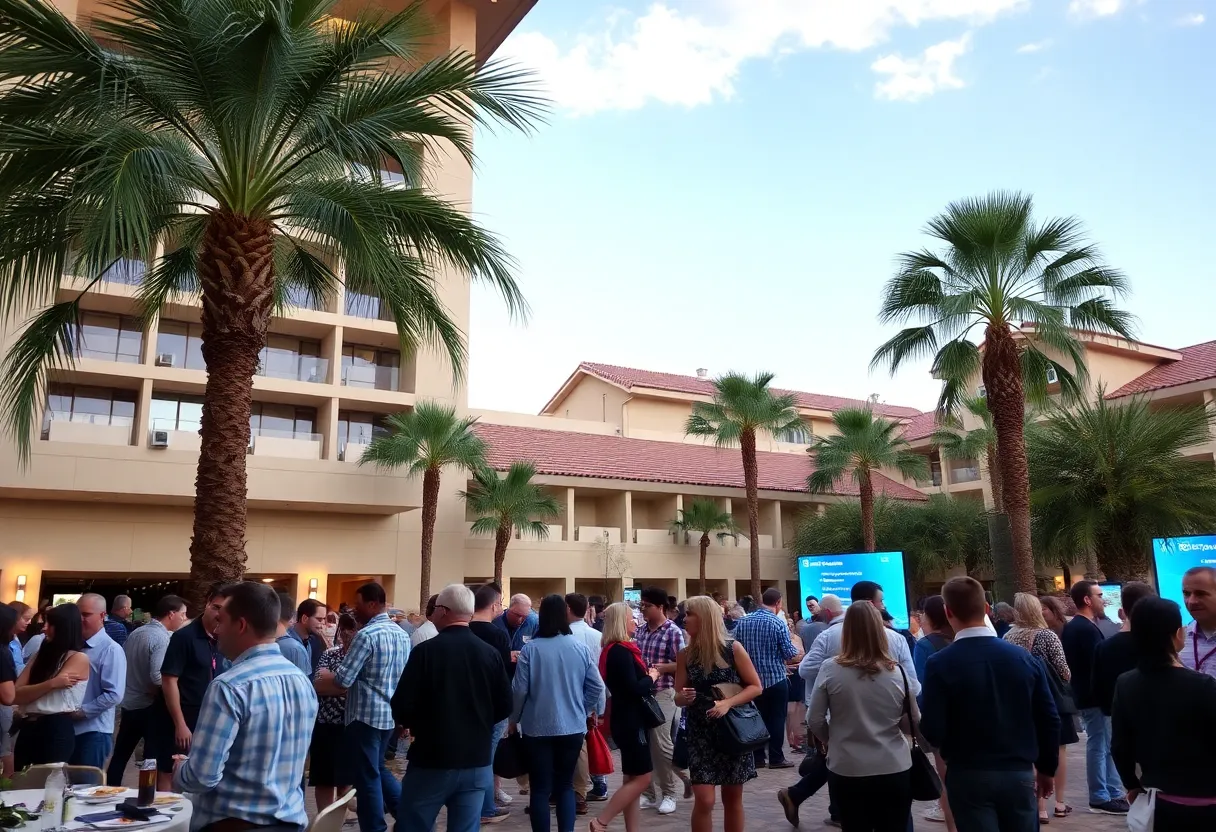 People networking at the SEOST Digital Marketing Conference in Chandler, Arizona.