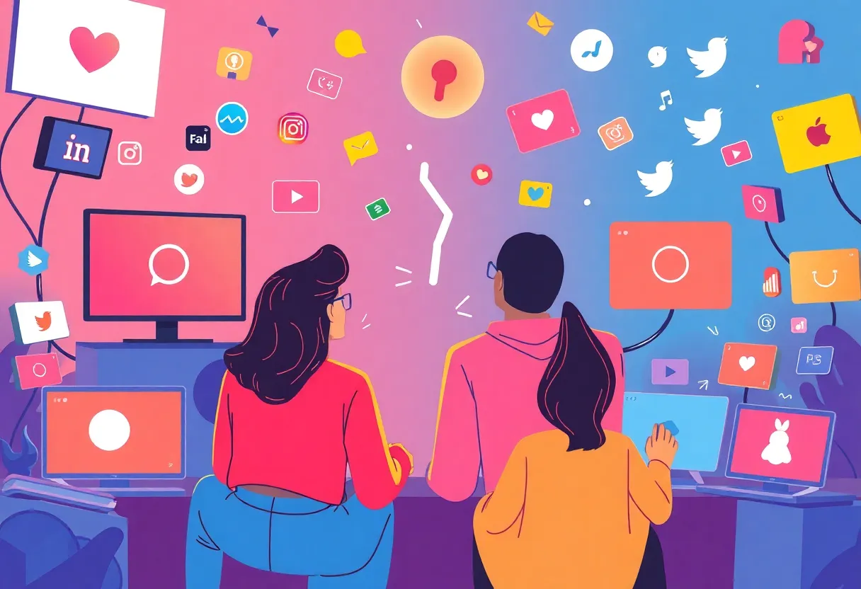 Illustration of streaming services competing with social media platforms
