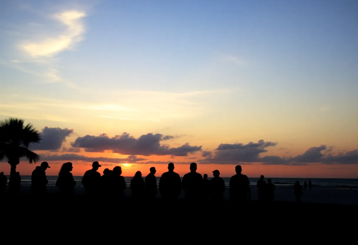Sunset view over Coligny Beach Park reflecting community gathering.