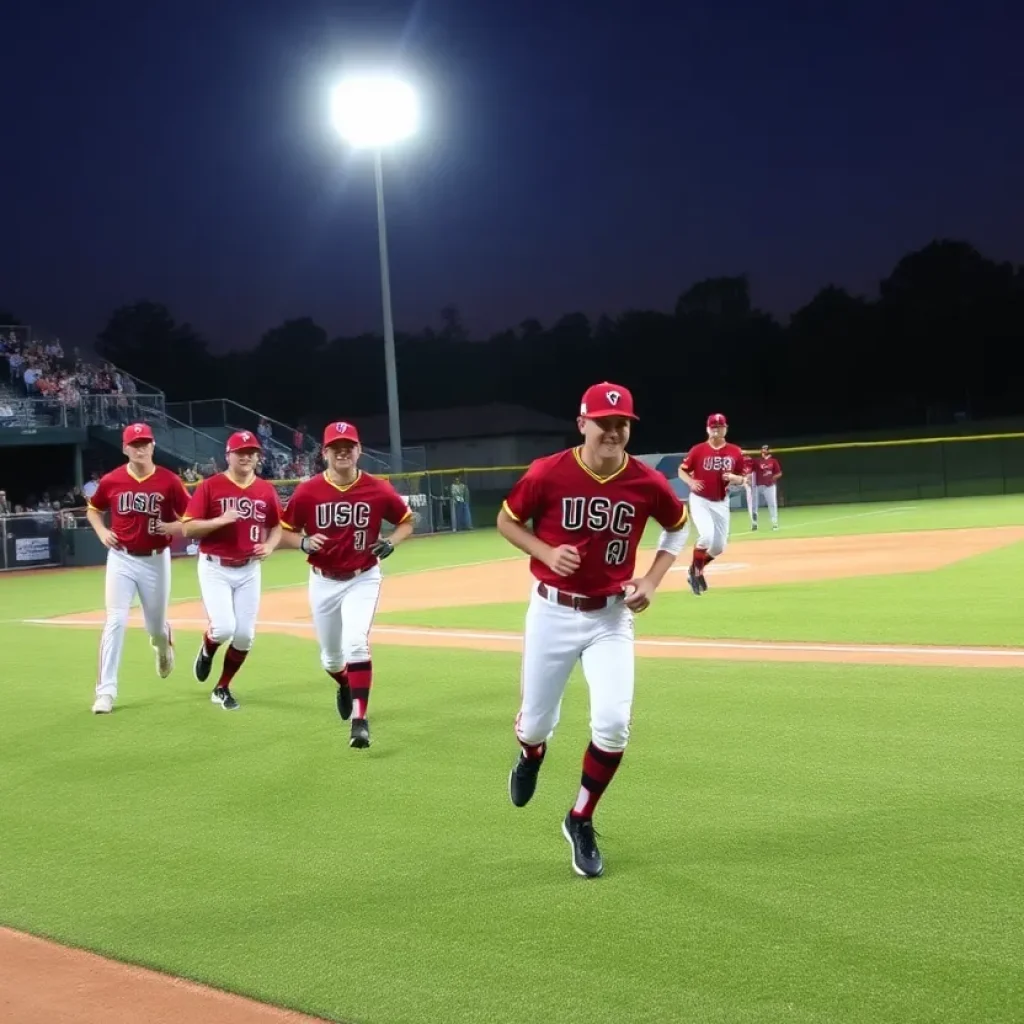 USC Beaufort Men's Baseball Team competing during a game