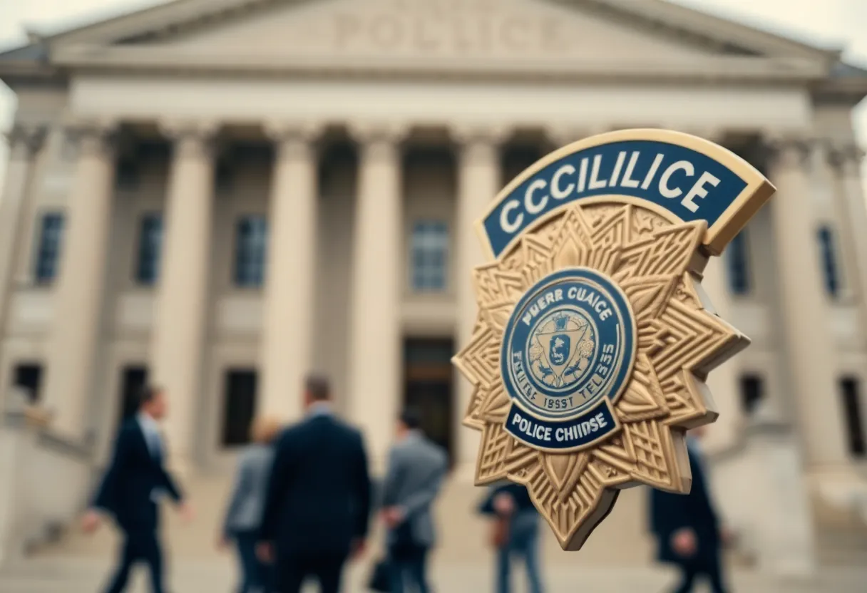 Symbol of law enforcement with a police badge
