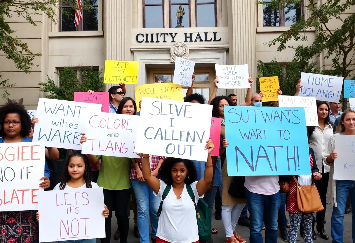 Protesters rallying in Beaufort
