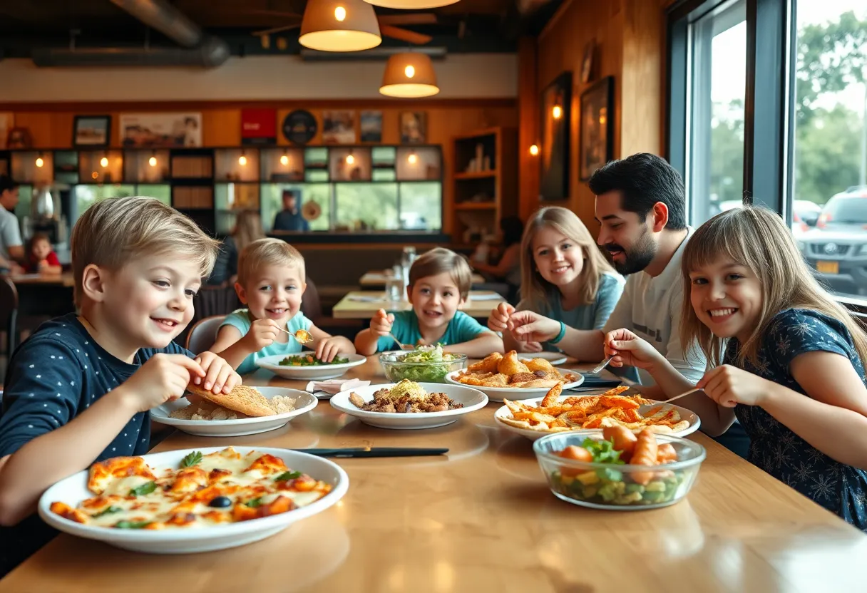 Families enjoying delicious meals at kid-friendly restaurants in Hilton Head