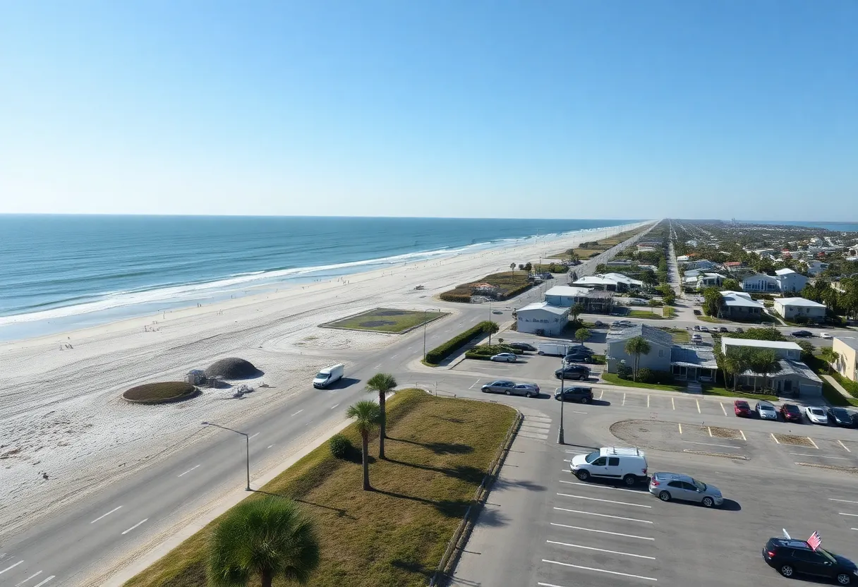 Parking area at Hilton Head Island beach with residents enjoying their time.
