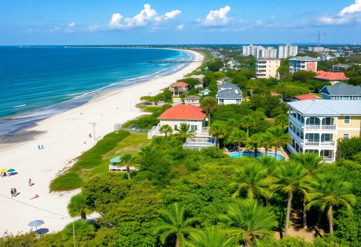 A view showcasing hotels and short-term rentals in Hilton Head Island during summer.