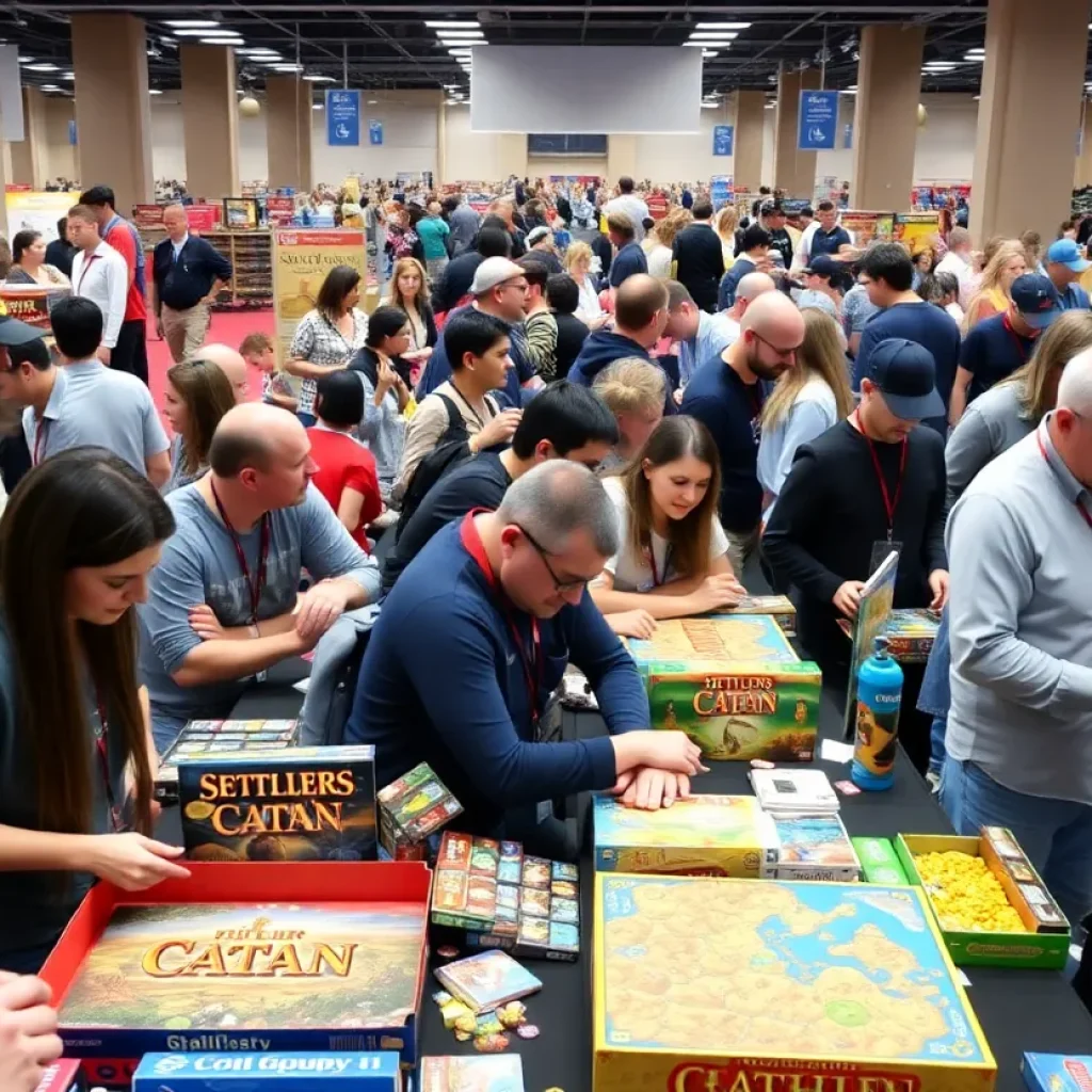 Attendees enjoying board games at Rolling on the River convention