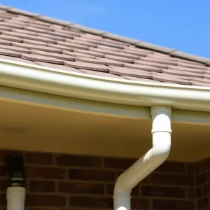 Proper roof water drainage systems including gutters and downspouts.
