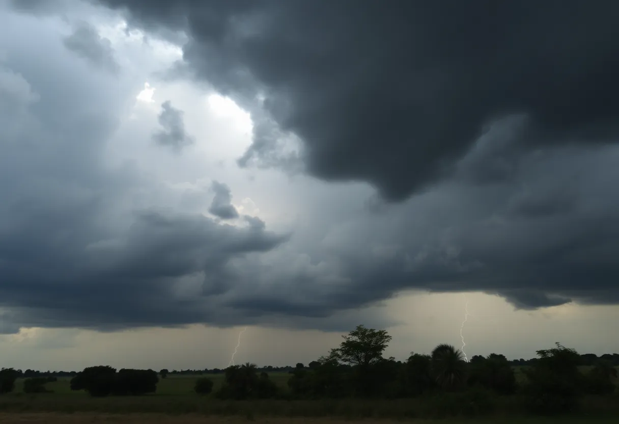 Dark storm clouds looming over Midlands, South Carolina