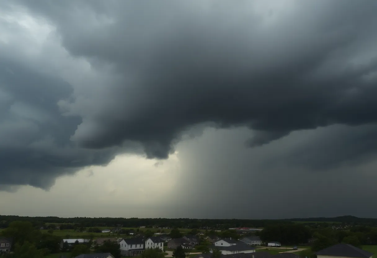 Dark storm clouds over Oconee County indicating severe weather