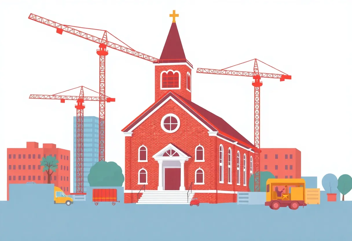 Historic St. James Baptist Church under construction for relocation