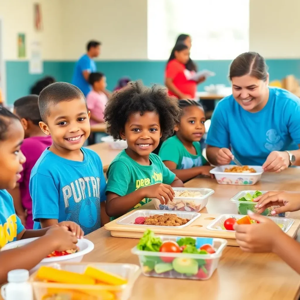 Children enjoying nutritious meals during summer at Beaufort County meal program