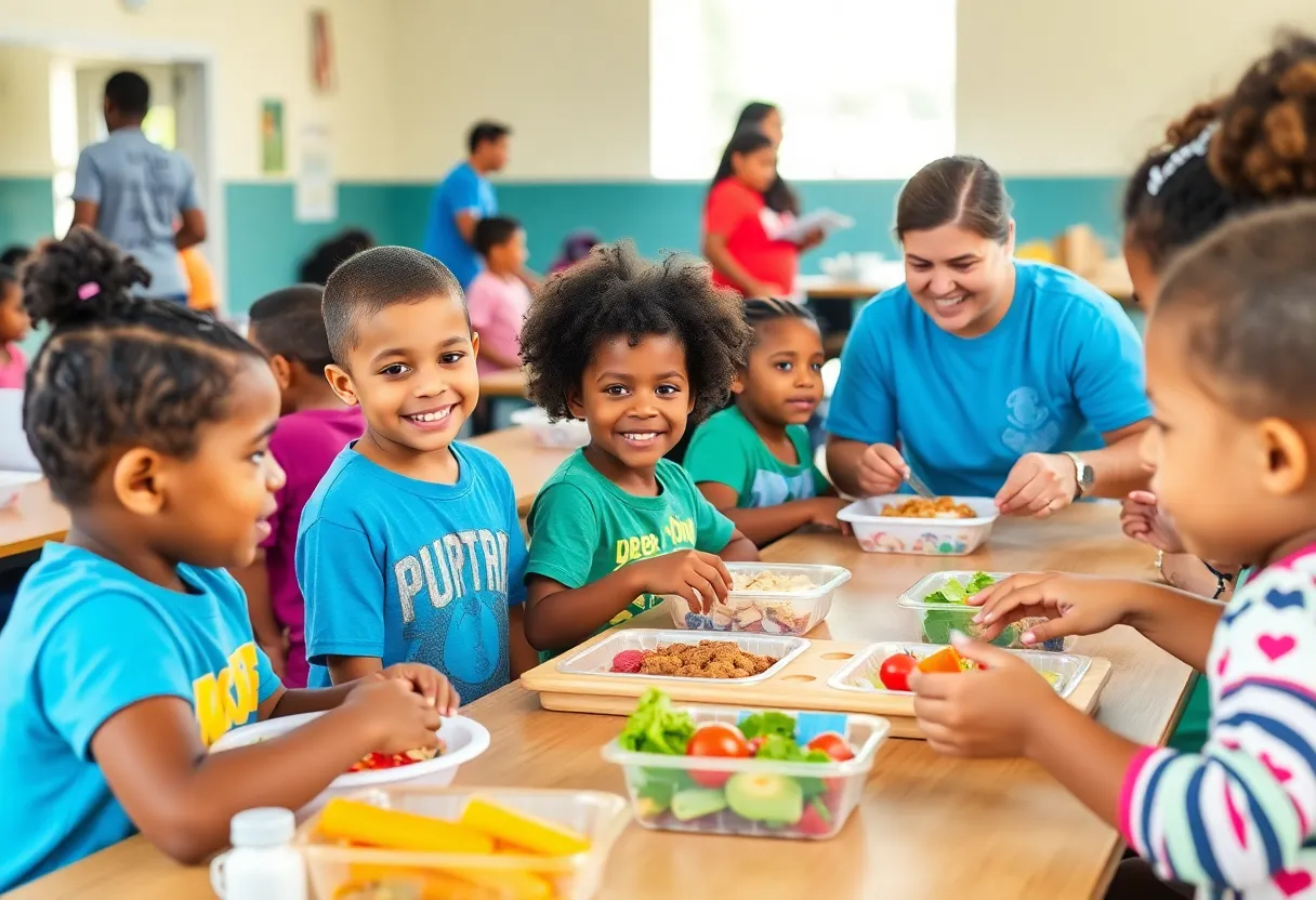 Children enjoying nutritious meals during summer at Beaufort County meal program