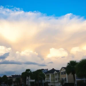 Scenic view of Charleston with clouds signaling a weather change