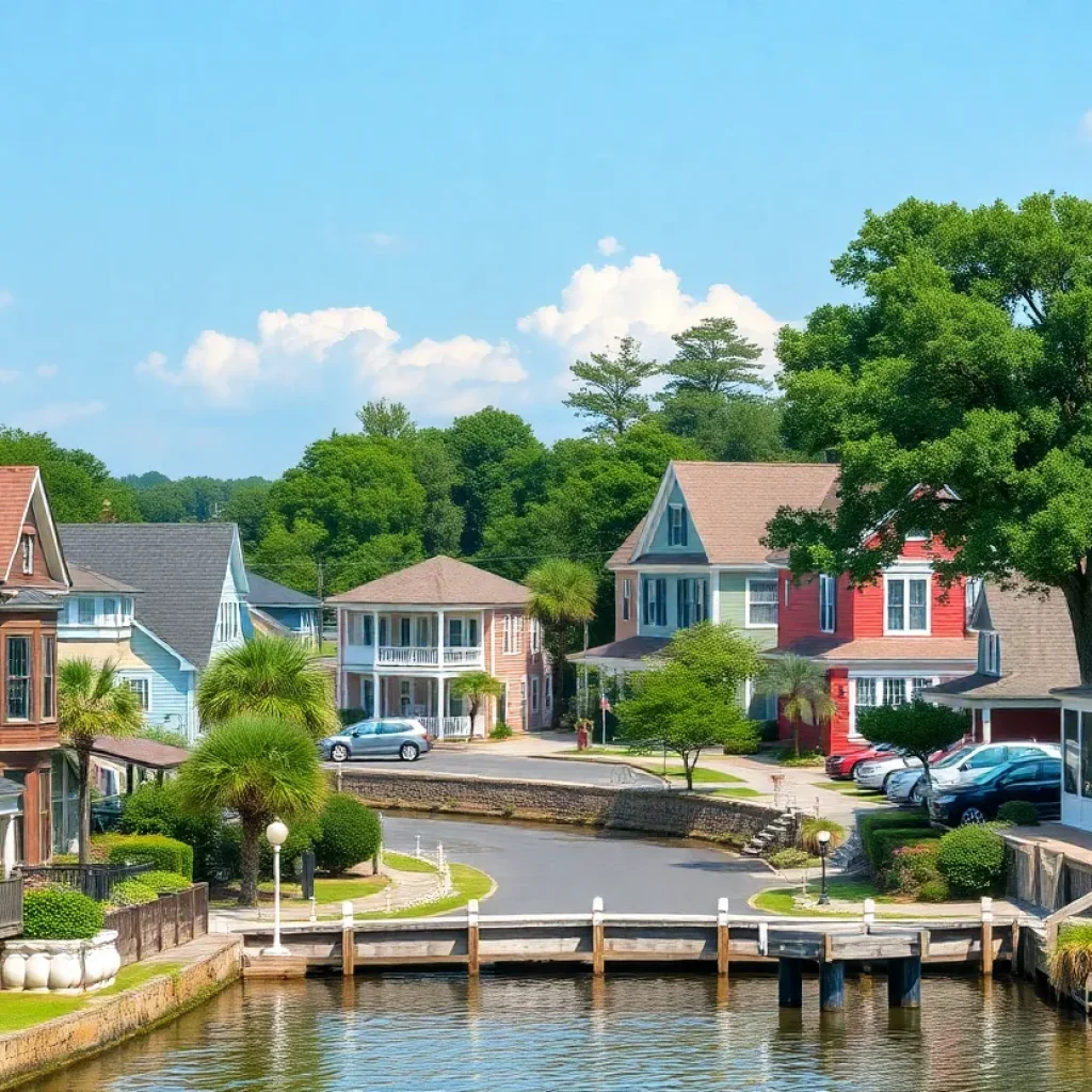 Beautiful summer view of small towns in South Carolina