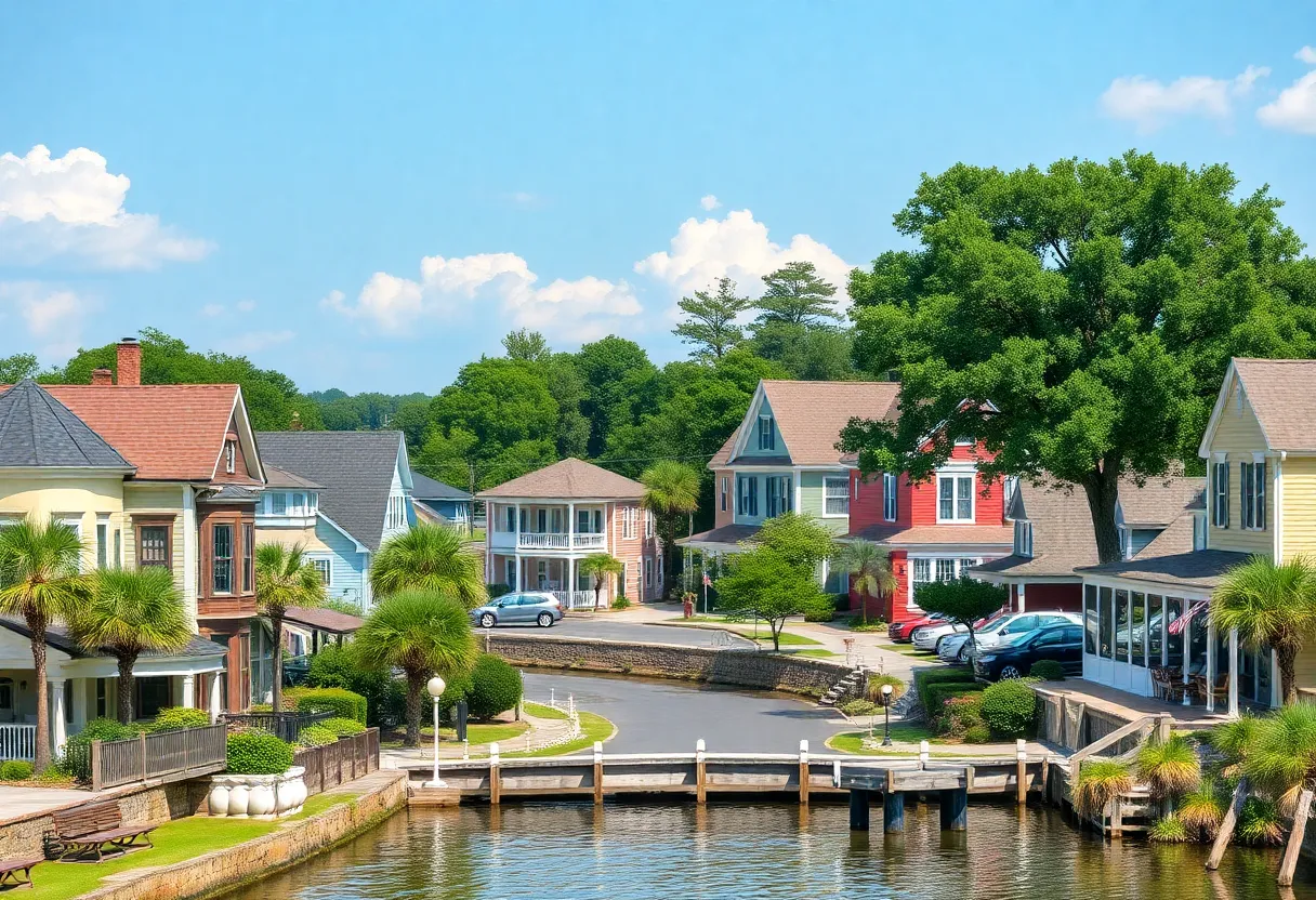 Beautiful summer view of small towns in South Carolina