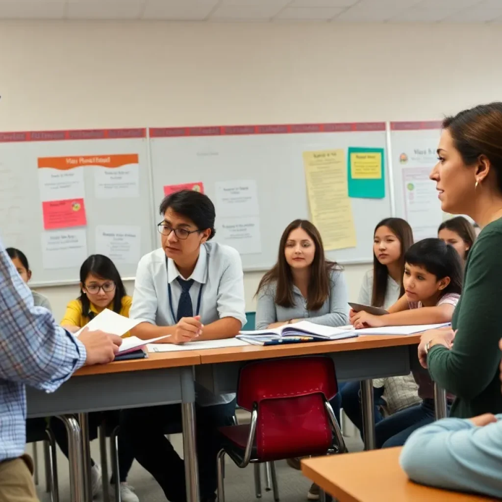 Classroom discussion on educational content and parental involvement