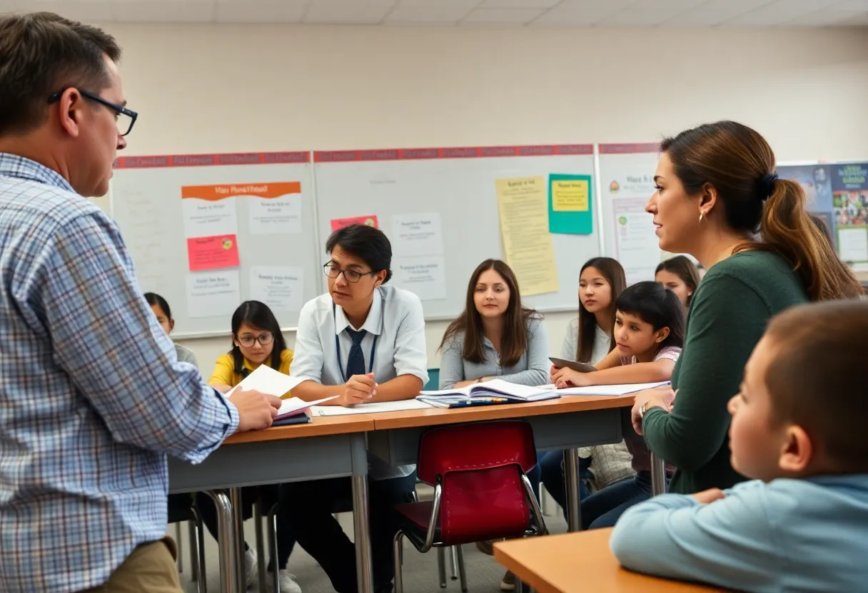 Classroom discussion on educational content and parental involvement