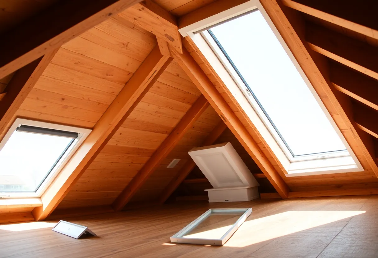 A diagram of DIY roof ventilation installation with intake and exhaust vents.
