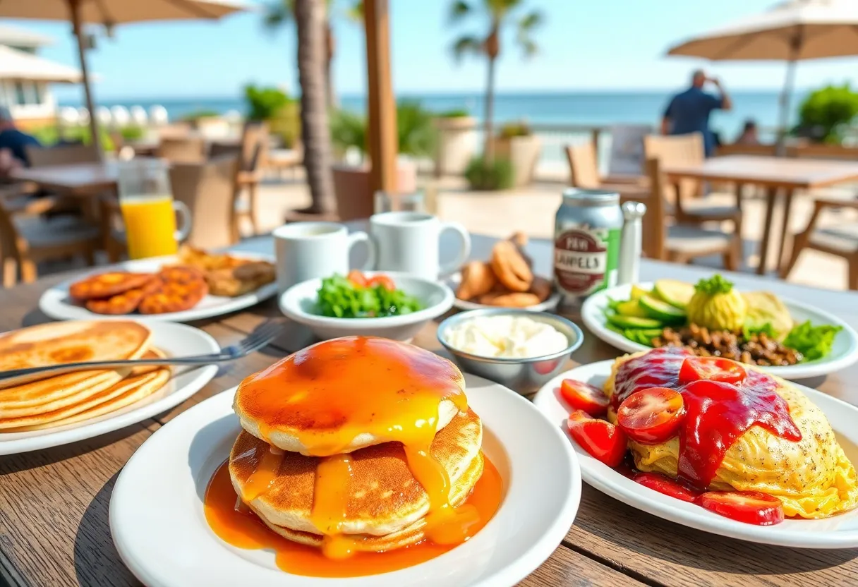 A variety of delicious breakfast dishes served at cafes on Hilton Head Island.
